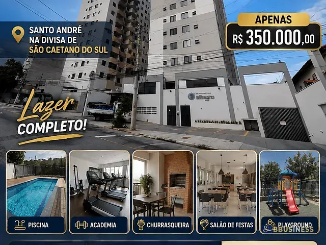 Apartamento 2 quartos e 1 banheiro, à venda, no bairro Santa Maria em Santo André