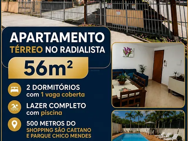 Apartamento 2 quartos e 1 banheiro, à venda, no bairro São José em São Caetano do Sul