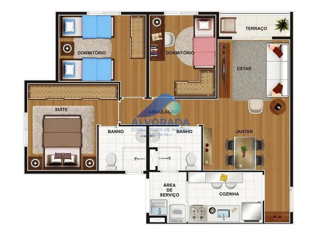 Apartamento com 10m² 3 quartos e 2 banheiros, à venda, no bairro Conjunto Residencial Trinta e Um de Março em São José Dos Campos