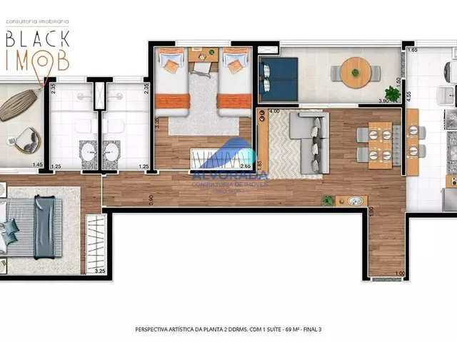 Apartamento com 10m² 2 quartos e 2 banheiros, à venda, no bairro Esplanada Independência em Taubaté