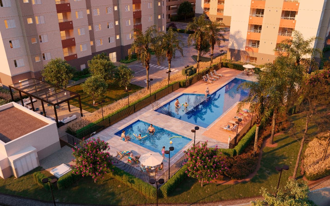 Perspectiva do Apartamento - LANÇAMENTO SANTA ÂNGELA (MCMV) à venda - Apartamentos de 55 e 64m², 2 dormitórios, Allegrato Residencial, Jardim Carolina (Medeiros), Jundiaí, SP | Copette Imóveis