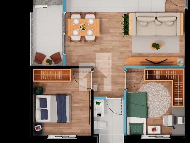 Apartamento 2 quartos e 1 banheiro, à venda, no bairro Medeiros em Jundiaí