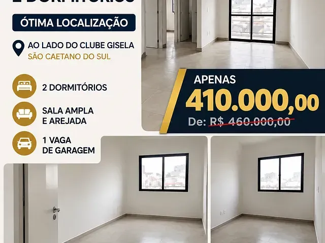Apartamento com 60m², à venda, no bairro Nova Gerty em São Caetano do Sul