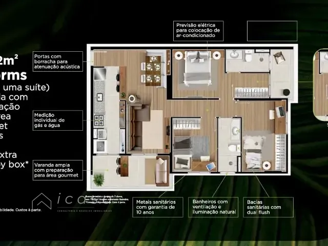 Apartamento com 79m² 3 quartos e 2 banheiros, à venda, no bairro Parque Industrial em São José dos Campos