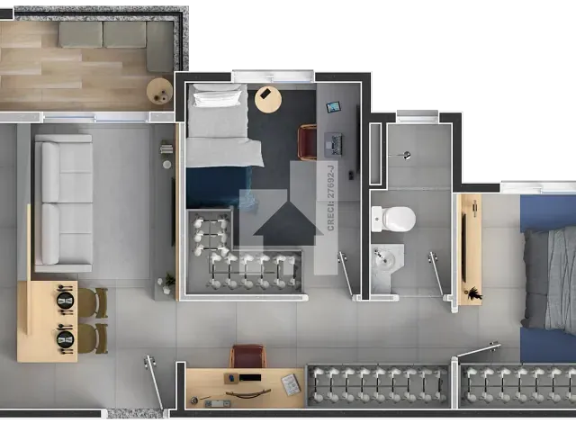 Apartamento 2 quartos e 1 banheiro, à venda, no bairro Jardim Itália em Jundiaí