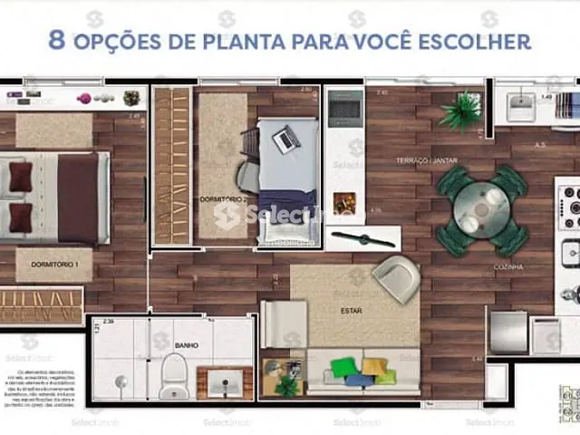 Apartamento com 43m² 2 quartos e 1 banheiro, à venda, no bairro Centro em Diadema