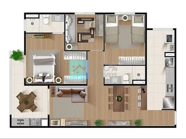 Apartamento 3 quartos e 1 banheiro, à venda, no bairro Vila Baker em Campos do Jordão