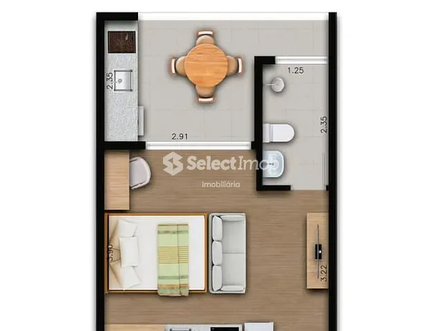 Apartamento com 30m² 1 quarto e 1 banheiro, à venda, no bairro Parque São Vicente em Mauá
