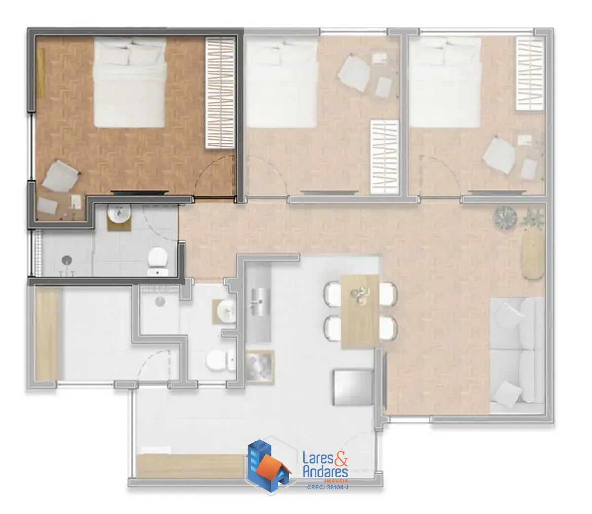 Apartamento, 3 quartos, 88 m² - Foto 9