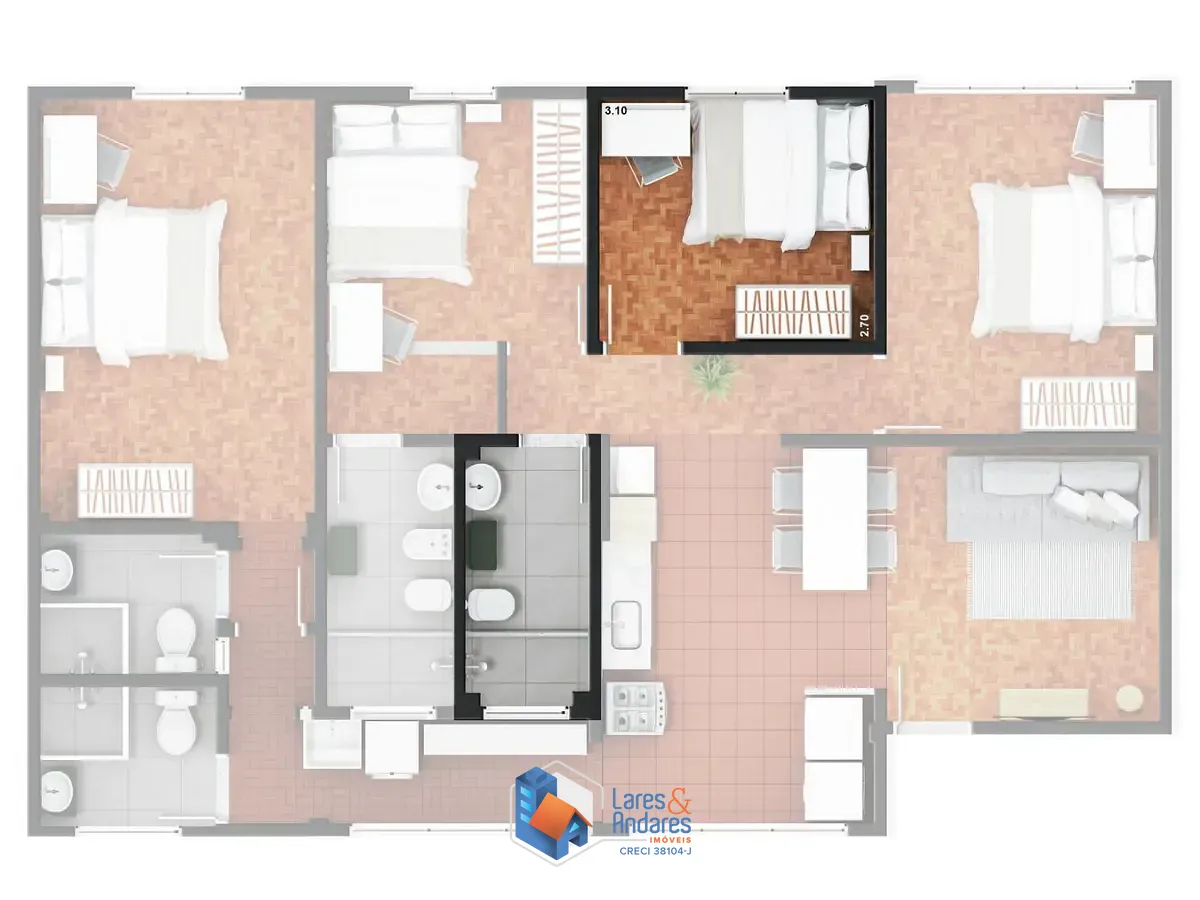Apartamento, 4 quartos, 100 m² - Foto 23