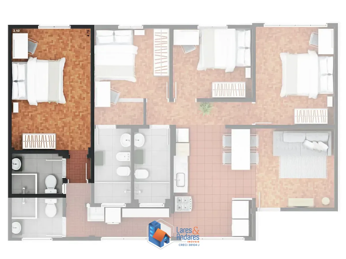 Apartamento, 4 quartos, 100 m² - Foto 11