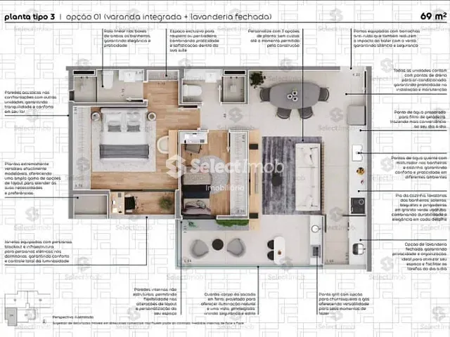 Apartamento com 69m² 2 quartos e 2 banheiros, à venda, no bairro Centro em Ribeirão Pires
