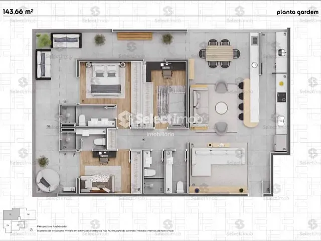 Apartamento com 144m² 2 quartos e 2 banheiros, à venda, no bairro Centro em Ribeirão Pires