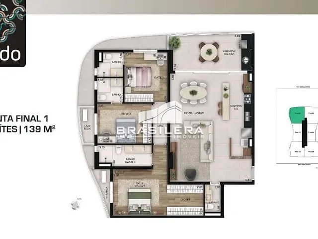 Apartamento 3 quartos e 4 banheiros, à venda, no bairro Serrinha em Goiânia
