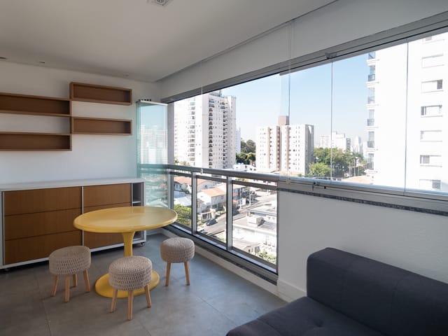 Foto do Apartamento - Apartamento tipo para venda em Campo Belo com 1 quarto, sendo 1 suíte, 49m² | Lares e Andares Imóveis