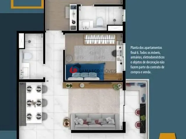 Apartamento 2 quartos e 1 banheiro, à venda, no bairro Santa Maria em São Caetano do Sul