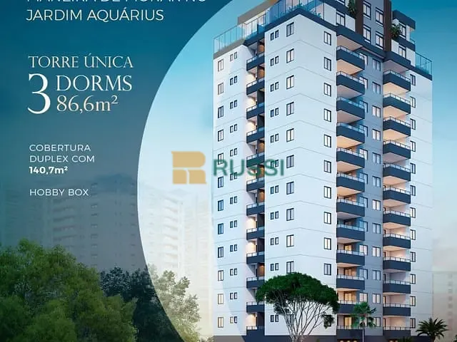 Apartamento com 100m² 3 quartos e 2 banheiros, à venda, no bairro Parque Residencial Aquarius em São José dos Campos
