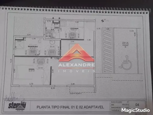 Apartamento com 53m² 1 quarto e 1 banheiro, à venda, no bairro Jardim São Judas Tadeu em São José Dos Campos