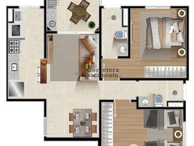 Apartamento 2 quartos e 2 banheiros, à venda, no bairro Centro em Jacareí