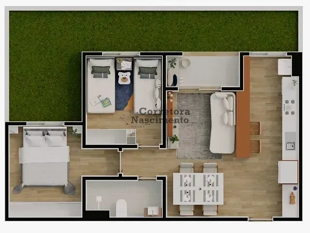 Apartamento 2 quartos e 1 banheiro, à venda, no bairro Vila Pinheiro em Jacareí
