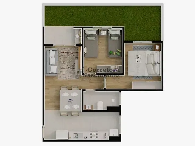 Apartamento 2 quartos e 1 banheiro, à venda, no bairro Vila Pinheiro em Jacareí