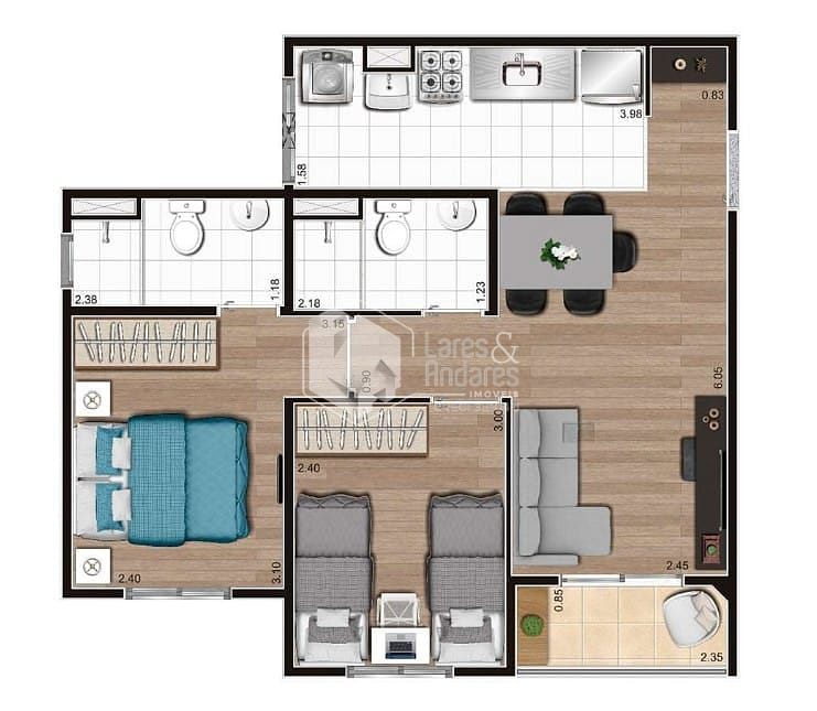 Apartamento, 2 quartos, 50 m² - Foto 45