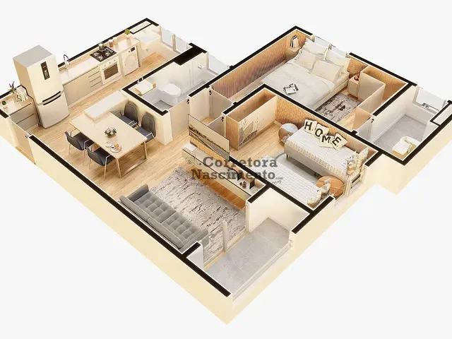 Apartamento 2 quartos e 2 banheiros, à venda, no bairro Vila Pinheiro em Jacareí