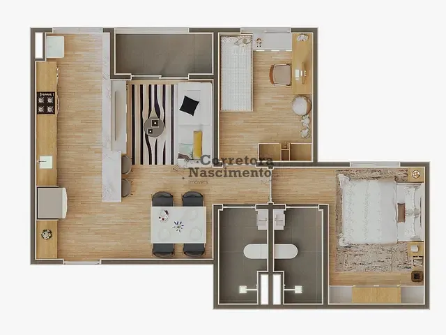 Apartamento 2 quartos e 2 banheiros, à venda, no bairro Vila Pinheiro em Jacareí