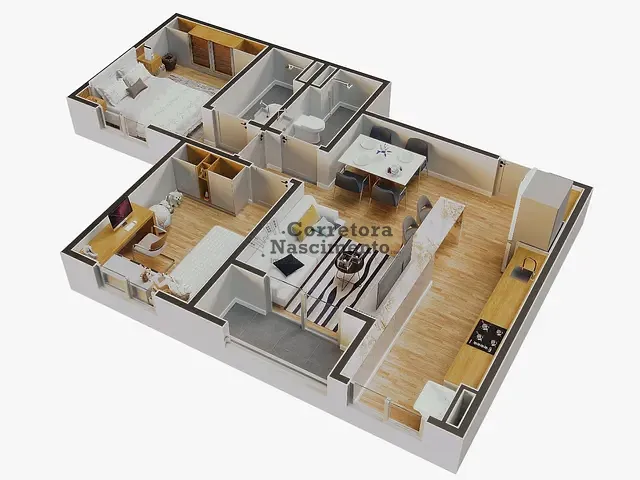 Apartamento 2 quartos e 2 banheiros, à venda, no bairro Vila Pinheiro em Jacareí