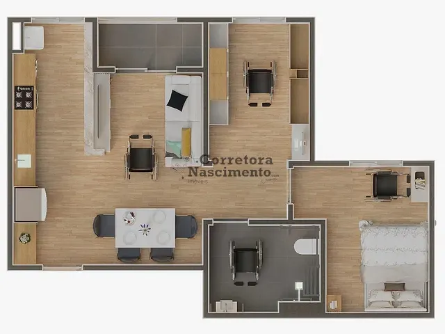 Apartamento 2 quartos e 2 banheiros, à venda, no bairro Vila Pinheiro em Jacareí