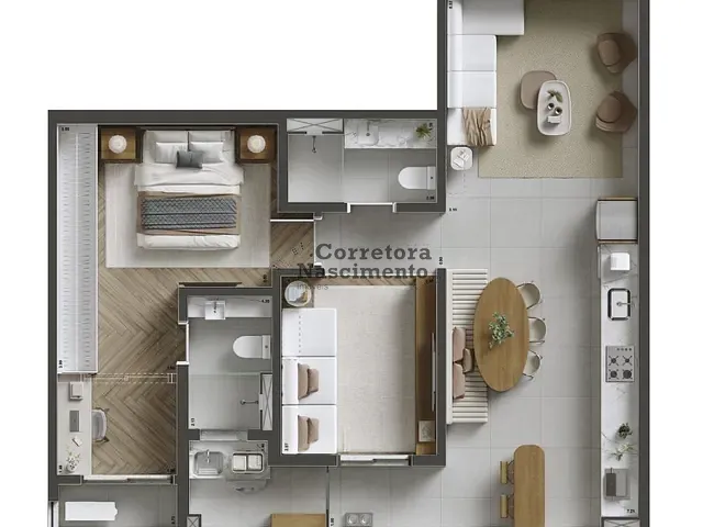 Apartamento 2 quartos e 3 banheiros, à venda, no bairro Vila Adyana em São José dos Campos
