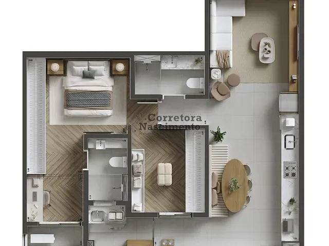Apartamento 2 quartos e 3 banheiros, à venda, no bairro Vila Adyana em São José dos Campos