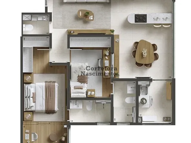 Apartamento 2 quartos e 3 banheiros, à venda, no bairro Vila Adyana em São José dos Campos