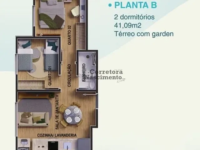Apartamento 2 quartos e 1 banheiro, à venda, no bairro Jardim Terras de Santa Helena em Jacareí