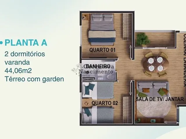 Apartamento 2 quartos e 1 banheiro, à venda, no bairro Jardim Terras de Santa Helena em Jacareí