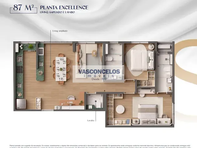 Apartamento com 167m² 3 quartos e 3 banheiros, à venda, no bairro Jardim Apolo I em São José dos Campos