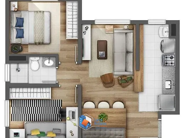 Apartamento com 47m² 2 quartos e 1 banheiro, à venda, no bairro Loteamento Reserva Raposo em São Paulo