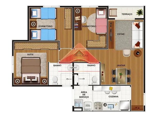 Apartamento com 64m² 3 quartos e 2 banheiros, à venda, no bairro Conjunto Residencial Trinta e Um de Março em São José Dos Campos