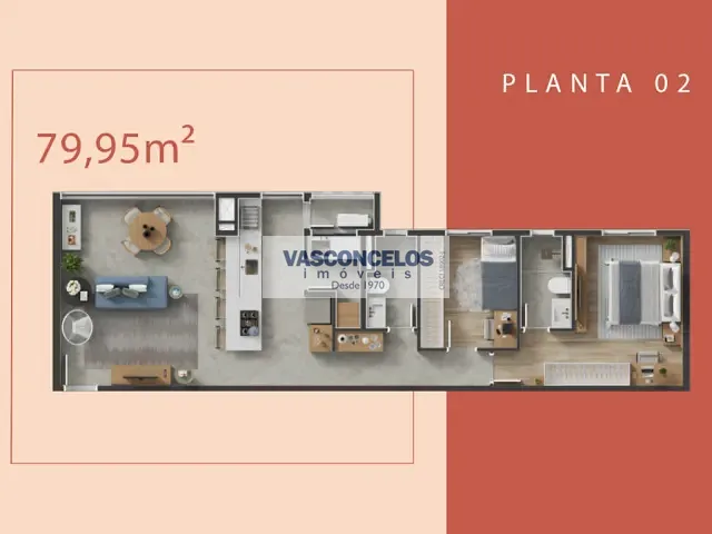 Apartamento 2 quartos e 2 banheiros, à venda, no bairro Vila Ema em São José dos Campos