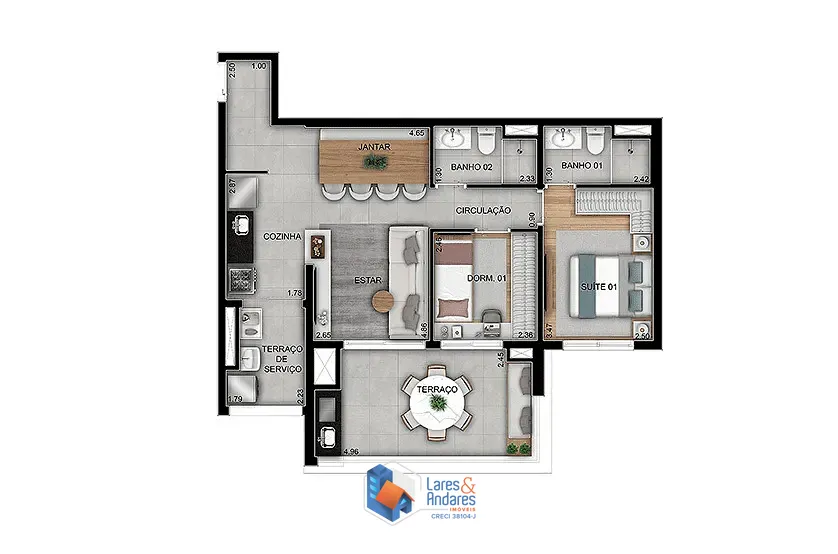Apartamento, 2 quartos, 71 m² - Foto 2