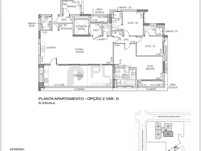 Apartamento com 166m² 3 quartos e 5 banheiros, à venda, no bairro Pinheiros em São Paulo