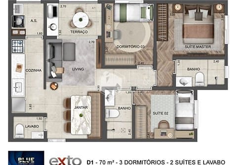 Apartamento, 3 quartos, 70 m² - Foto 11