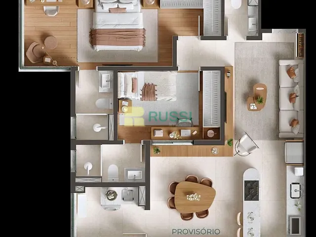 Apartamento com 71m² 2 quartos e 2 banheiros, à venda, no bairro Vila Adyana em São José dos Campos