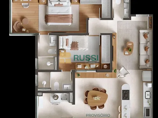 Apartamento com 71m² 2 quartos e 2 banheiros, à venda, no bairro Vila Adyana em São José dos Campos