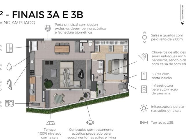 Apartamento com 175m² 2 quartos e 2 banheiros, à venda, no bairro Jardins em São Paulo