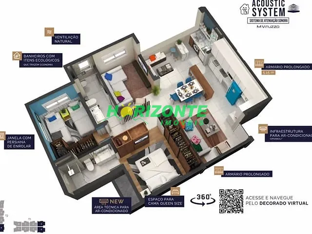 Apartamento com 133m² 3 quartos e 2 banheiros, à venda, no bairro Vila Industrial em São José dos Campos