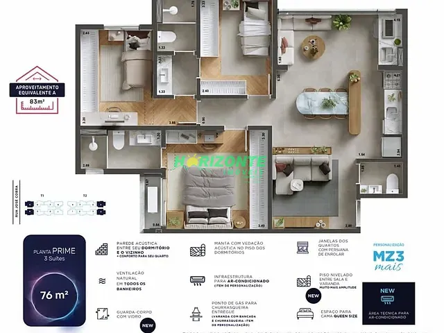 Apartamento com 135m² 3 quartos e 2 banheiros, à venda, no bairro Conjunto Residencial Trinta e Um de Março em São José dos Campos