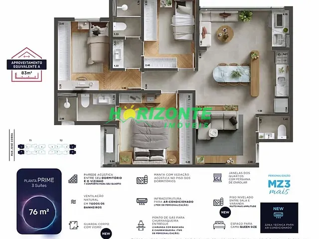 Apartamento com 135m² 3 quartos e 2 banheiros, à venda, no bairro Conjunto Residencial Trinta e Um de Março em São José dos Campos