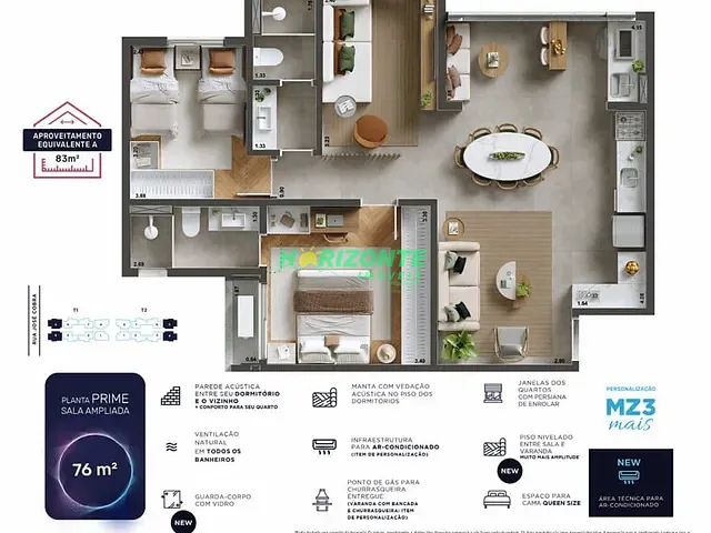 Apartamento com 135m² 2 quartos e 2 banheiros, à venda, no bairro Conjunto Residencial Trinta e Um de Março em São José dos Campos