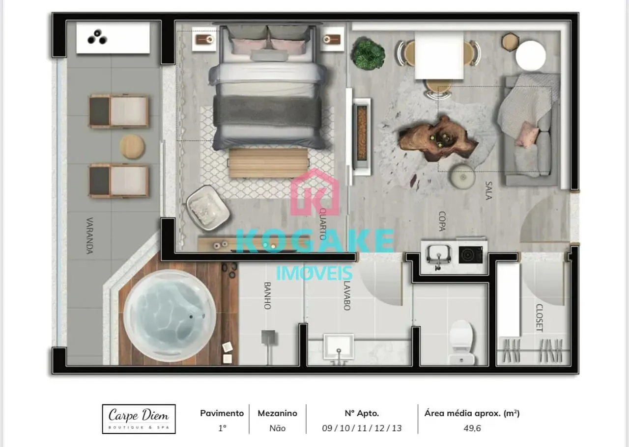 Apartamento, 1 quarto, 49 m² - Foto 2